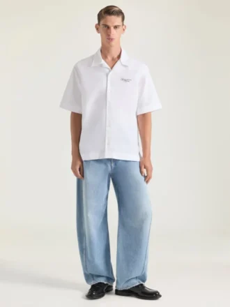 Shirt in Poplin with Givenchy Stamp Print