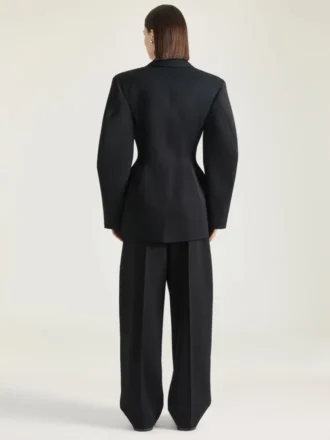 Single-Breasted Cocoon Jacket in Wool