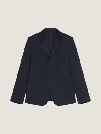 Single-Breasted Deconstructed Jacket in Cotton