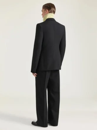 Single-Breasted Fitted Jacket in Wool