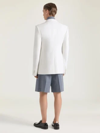 Single-Breasted Fitted Jacket in Wool and Mohair