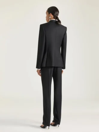 Single-Breasted Striped Jacket in Wool