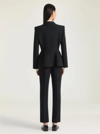 Single-Breasted Tuxedo Jacket in Wool