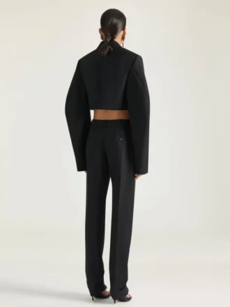 Cropped Cocoon Jacket in Wool and Mohair