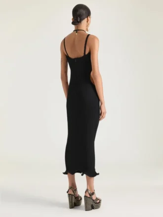 Slashed Dress in Rib