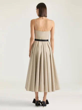 Sliced Long Dress in Poplin