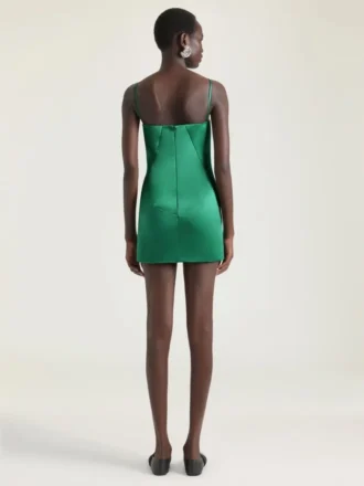 Sliced Mini Dress in Satin