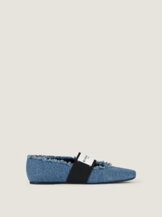 Sliced Square Ballerinas in Denim