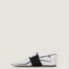 Sliced Square Ballerinas in Mirror Effect Leather