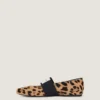 Sliced Square Ballerinas in Pony Leather with Leopard Pattern