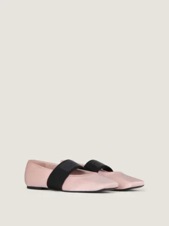 Sliced Square Ballerinas in Satin