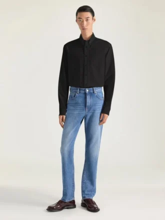 Slim Fit Shirt in Poplin with Givenchy Embroidery