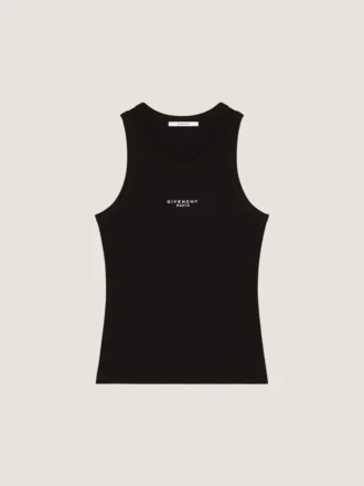 Slim Fit Tank Top in Cotton with Givenchy Paris Print