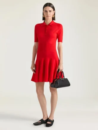 Mini Polo Dress in Second Skin Effect Knit