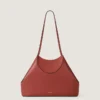 Small Facet Tote Bag in Grained Leather