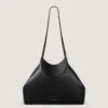 Small Facet Tote Bag in Grained Leather