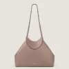 Small Facet Tote Bag in Grained Leather
