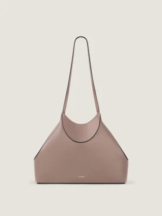 Small Facet Tote Bag in Grained Leather