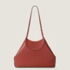 Small Facet Tote Bag in Grained Leather