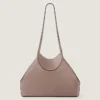 Small Facet Tote Bag in Grained Leather