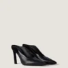 Spiky Heeled Mules in Leather