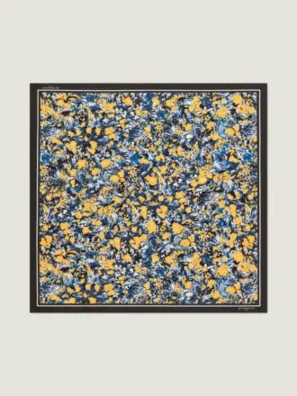 Square in Silk with Floral Print