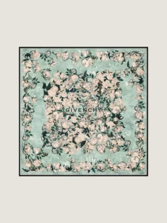 Square in Silk with Roses Print