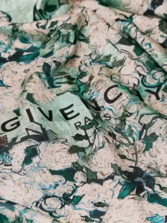 Square in Silk with Roses Print