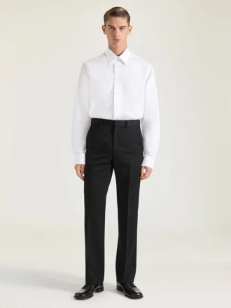 Straight Leg Tailored Trousers in Wool