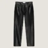 Straight Leg Trousers in Leather