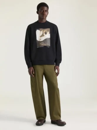 Sweatshirt in Fleece with Surrealism Print