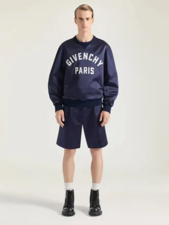 Sweatshirt in Satin with Givenchy Paris Embroidery