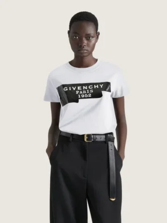 T-Shirt in Cotton with Givenchy Tape Print
