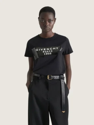 T-Shirt in Cotton with Givenchy Tape Print