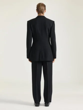 Tailored Double Pleat Trousers in Wool Twill
