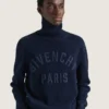 Turtleneck Sweater in Cotton with Givenchy Paris Embroidery