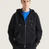 Zipped Hoodie in Fleece with Givenchy Stamp Print